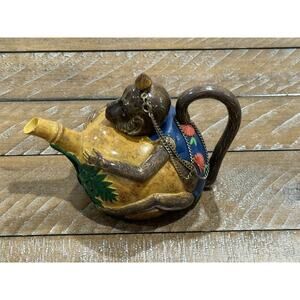 NiNi Miniature Monkey Teapot Resin Trinket Holder Mini Teapot Hand Painted